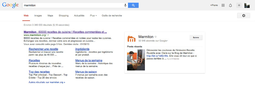 Recherche Marmiton Google+ - Pierre Legeay