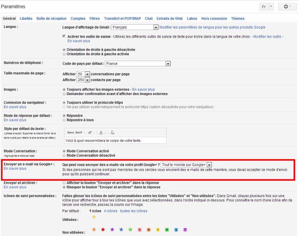 Modifier les paramètres mail par Google+ - Pierre Legeay