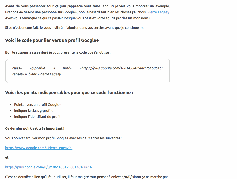 Mettre en avant un profil Google+