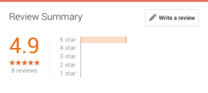 Pourquoi Google montre une note de 4.9 alors que toutes les notes sont de 5